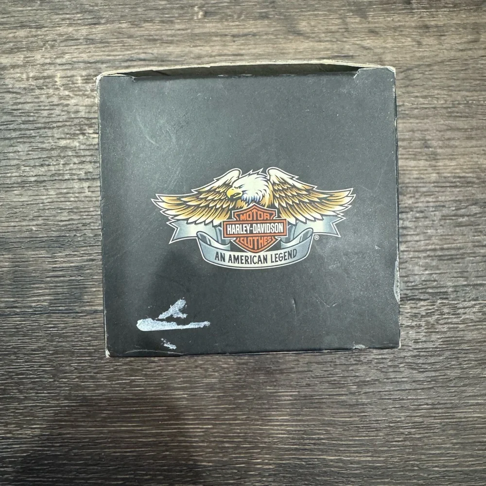 HARLEY DAVIDSON MOTORCYCLES HANGING TREE SNOW‎ GLOBE ORNAMENT. SANTA ON BIKE